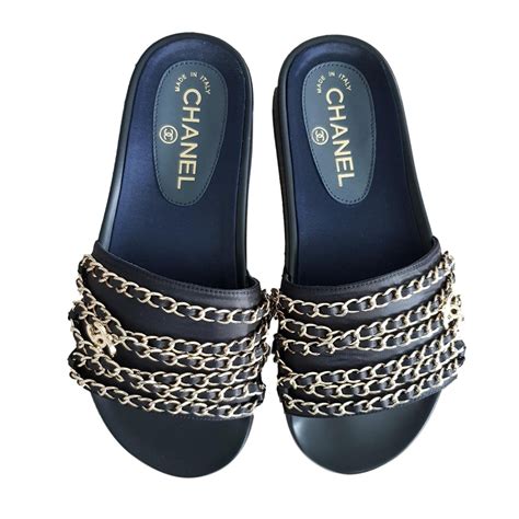 zwarte chanel sandalen|chanel sandals customer service.